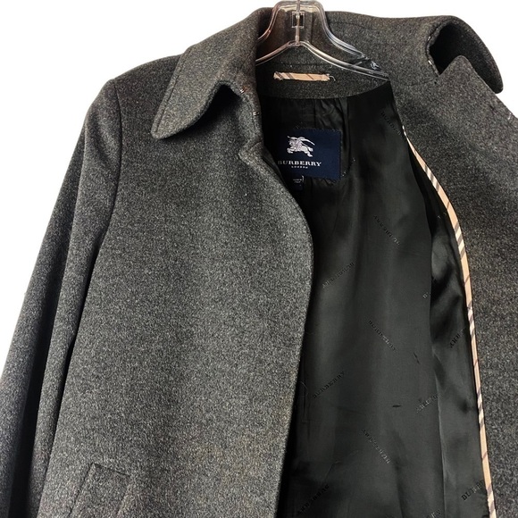 BURBERRY London Wool Cashmere Gray Pea Coat - Picture 6 of 9